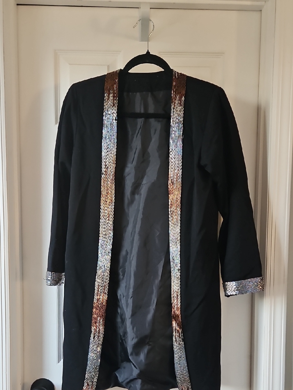 Zara Black Sequin Trim Blazer